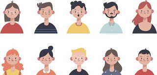 卡通线条头像图片