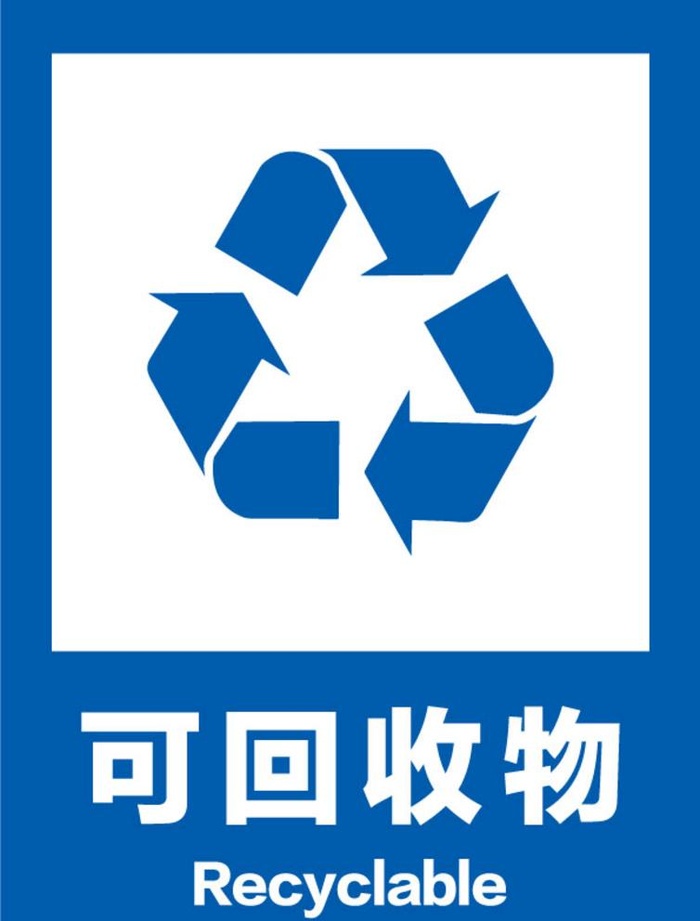 可回收物安全标识牌警示牌图片ai矢量模版下载