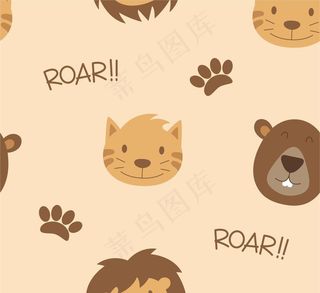 卡通循环图片 狮子 熊 猫