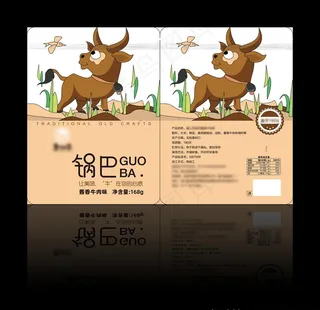 锅巴包装 卡通牛 平面图图片