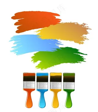 刷子油漆墨迹背景图片