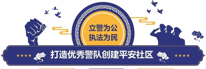 党建警营文化墙图片cdr矢量模版下载