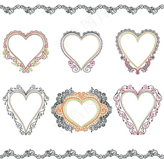 欧式心形花纹图片