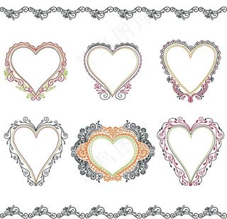 欧式心形花纹图片