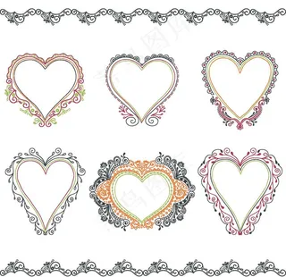 欧式心形花纹图片