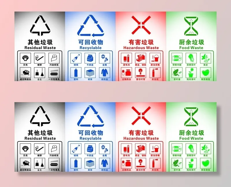 垃圾分类图片cdr矢量模版下载