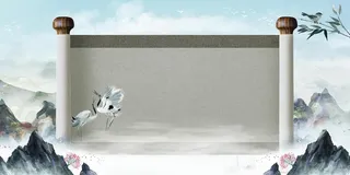 古风卷轴背景图片