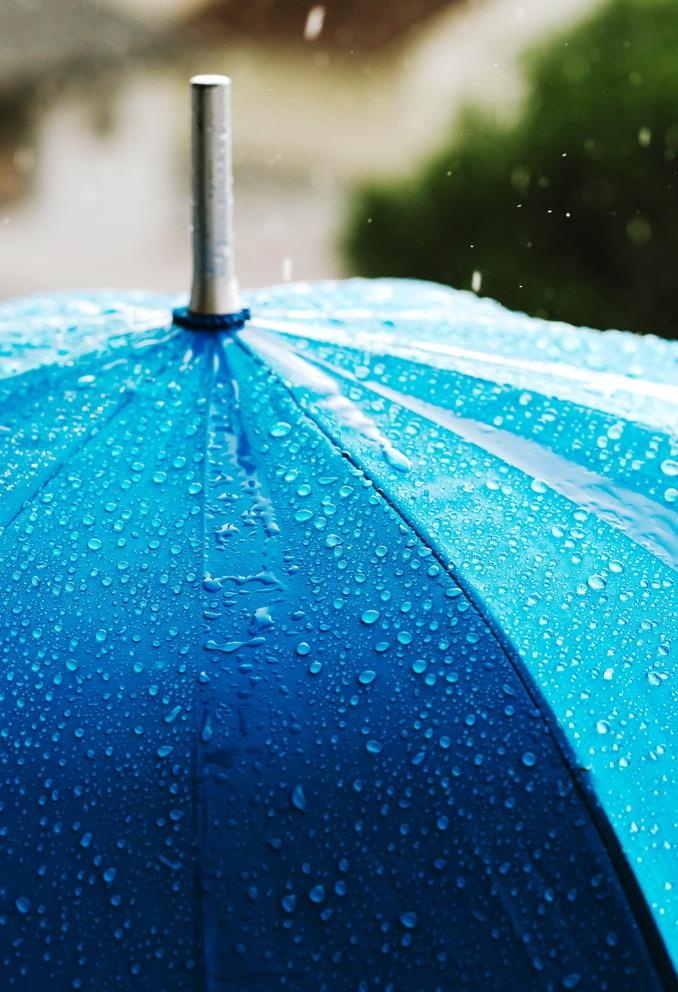 蓝色雨伞图片