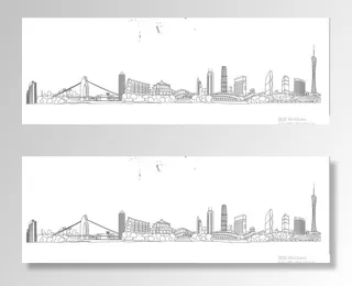 广州建筑剪影图片