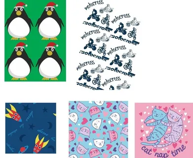 企鹅 猫头满印图片