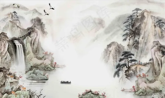 中式山水画图片 中式山水画图片