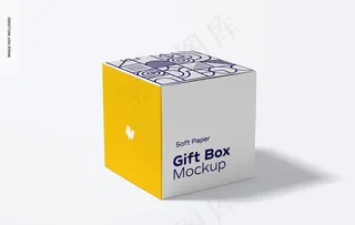 正方形纸盒包装样机效果图图片