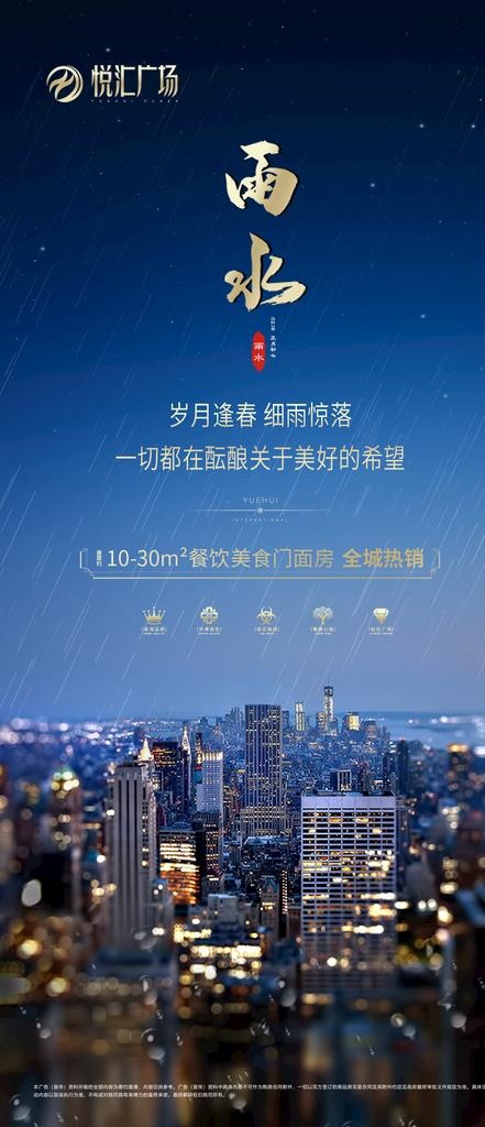 房产地产高端雨水节气稿城市飞机图片