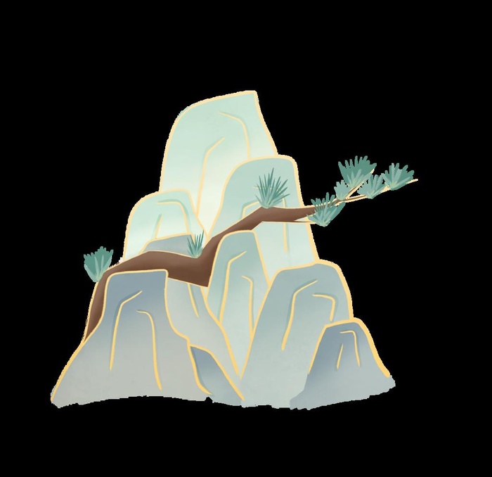 国潮山水边框图片