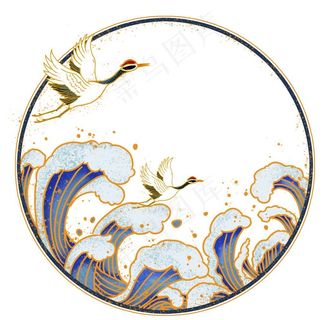 国潮仙鹤中国风大气图片