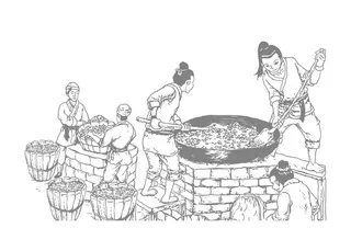 古代炒花生图片