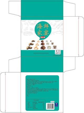 家宴小盒  海鲜包装盒 展开图图片