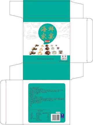 家宴小盒  海鲜包装盒 展开图图片