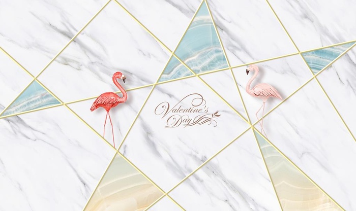 火烈鸟几何背景图片