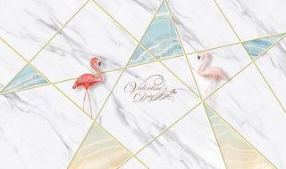 火烈鸟几何背景图片