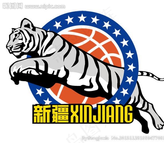 新疆飞虎男子篮球队标图片ai矢量模版下载
