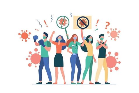 抗病毒人群图片