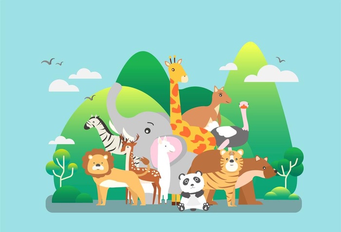 动物卡通ai矢量插画图片