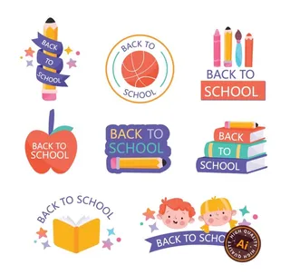 可爱儿童元素贴纸图片