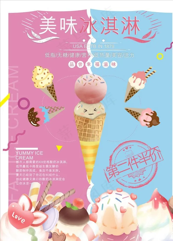 冰淇淋介绍 冰激凌 冰淇淋展板图片cdr矢量模版下载