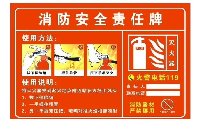 消防安全责任牌图片cdr矢量模版下载