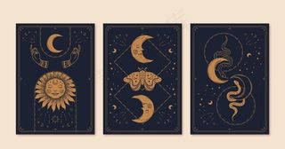 手绘神秘塔罗牌集合图片