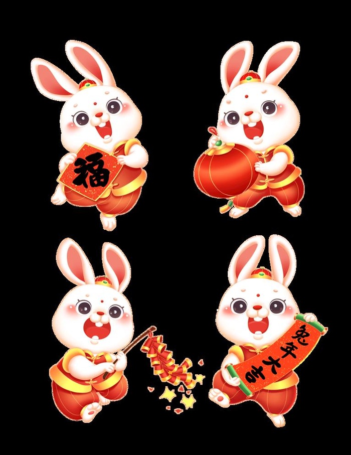 卡通兔子图片(3072x4107)psd模版下载