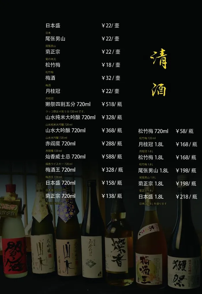 日式菜谱内页 酒水图片psd模版下载