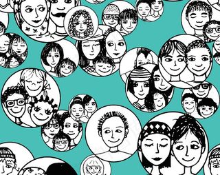 手绘花 人头图片