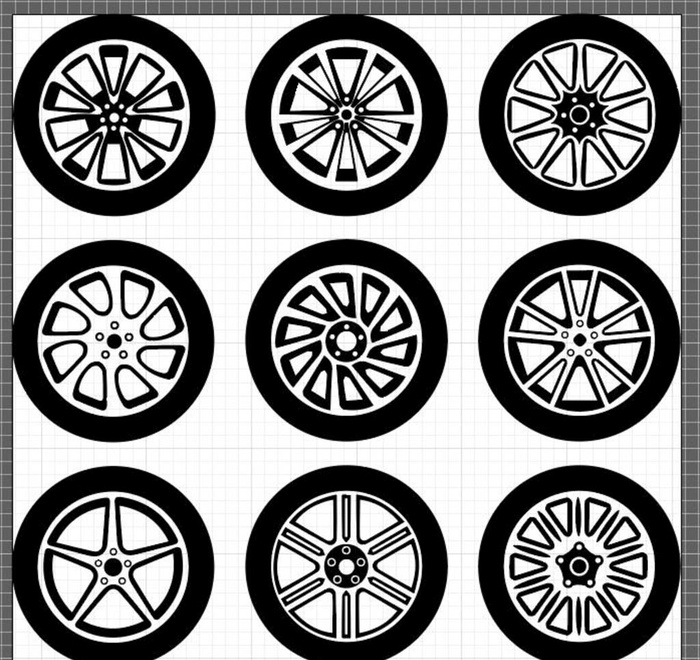 矢量汽车轮胎图片ai矢量模版下载