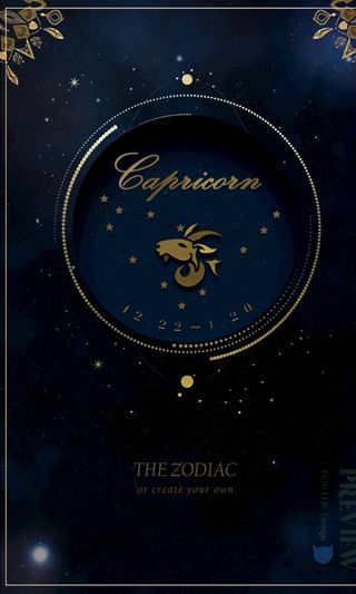 深蓝星空星座系列海报-摩羯座图片