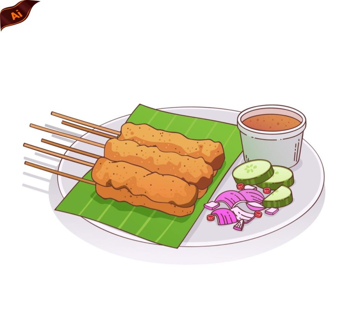 烧烤插画图片ai矢量模版下载