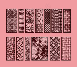 窗格雕刻 中式屏风纹样图片