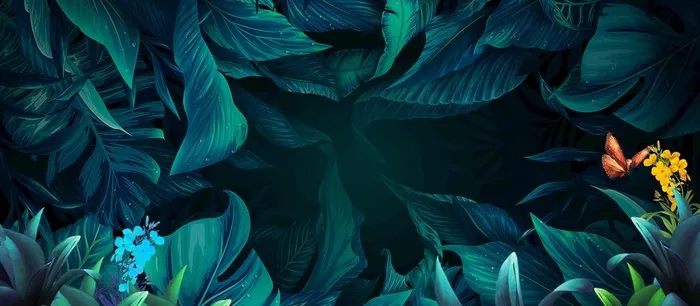 森林绿叶图片(3543x1661)psd模版下载