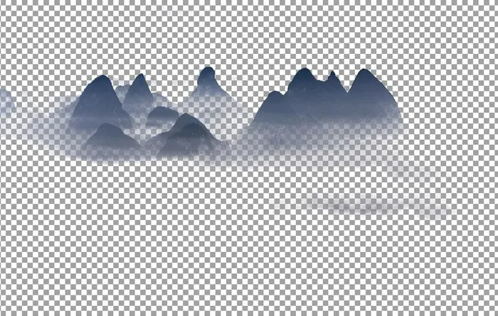 透明底山水画图片(1200x800)psd模版下载