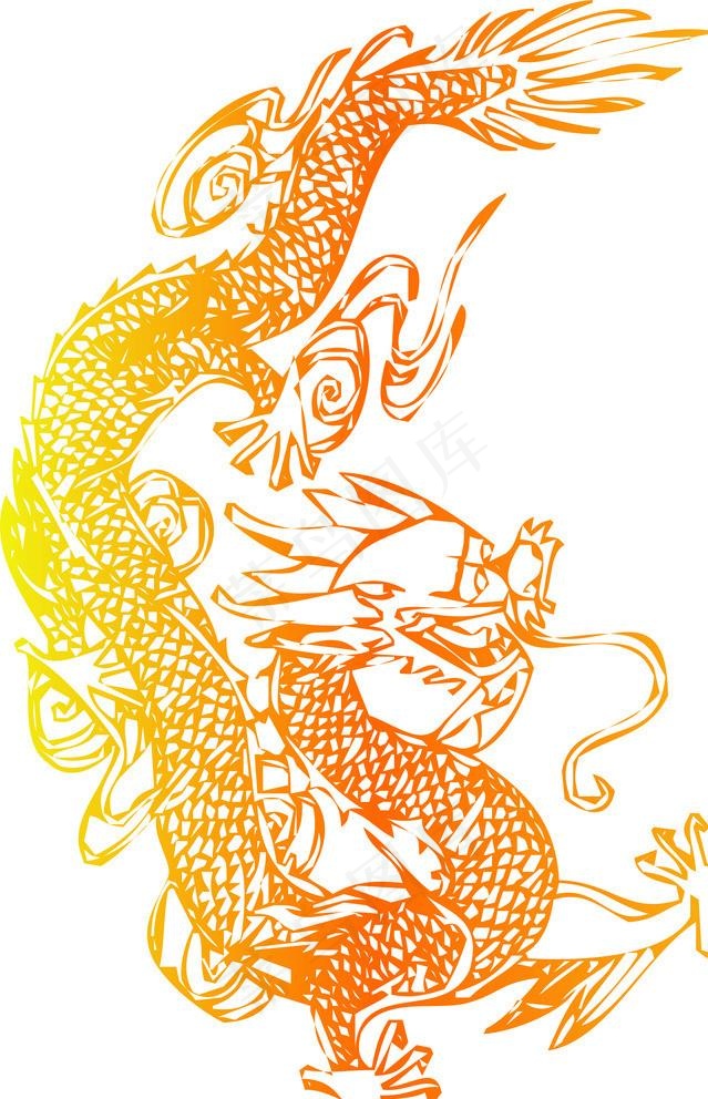龙的线条图 金龙图片