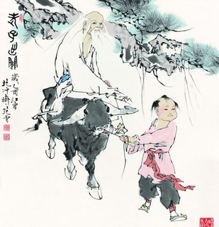 国画（高清）老子出关图片