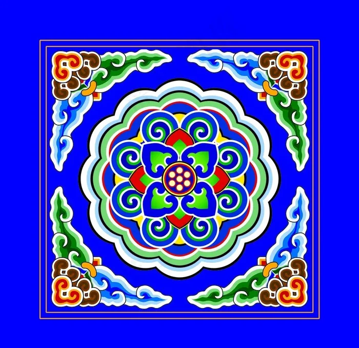 古代艺术 吉祥图案 彩绘图片