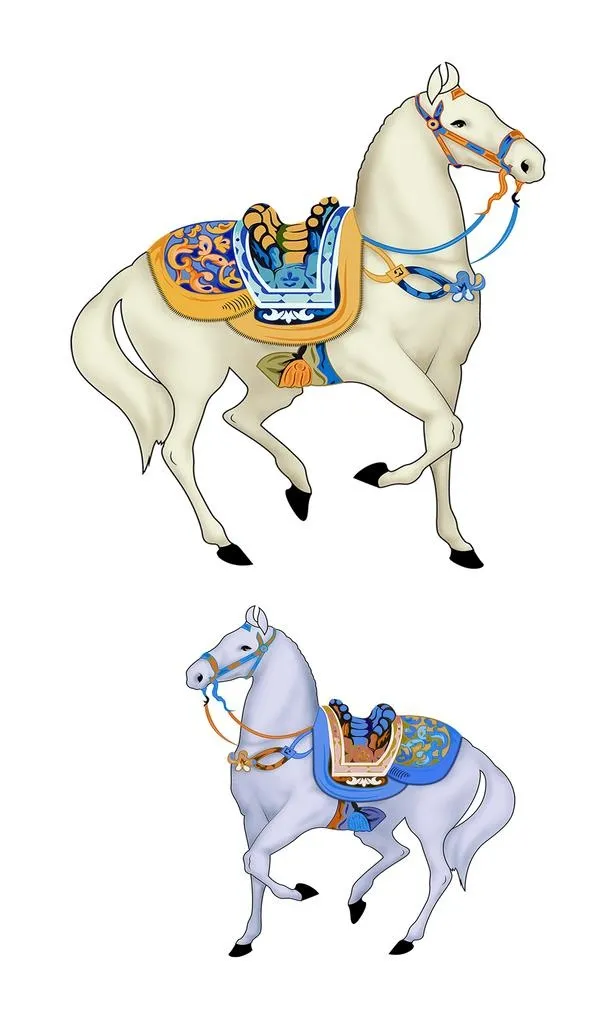 手绘马图片(2208x3531)psd模版下载