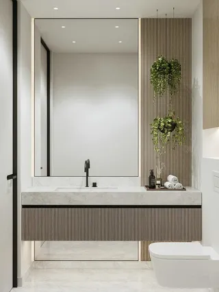 自然配色的洗手台图片