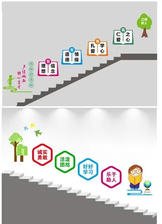 学校楼梯文化墙图片