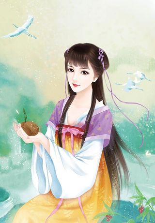 古装帅哥美女插画图片