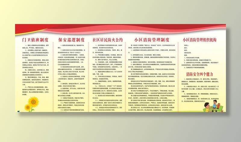 社区制度展板图片(5669x2551)psd模版下载