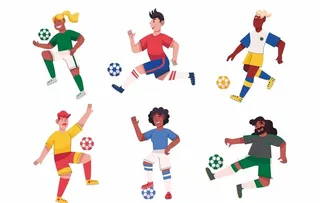 卡通足球人物图片