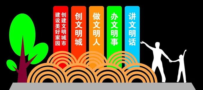 文明城市造型墙图片cdr矢量模版下载